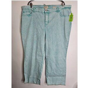 NWT Logo Lori Goldstein Mid Rise Straight Capri Jeans Light Blue Women's 24 WP
